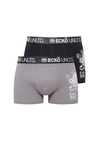Ecko Gri - Lacivert 2'li Boxer