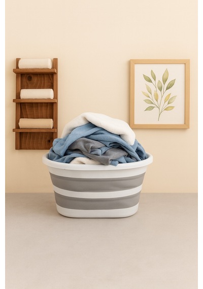 Katlanabilir Çamaşır Leğeni 25 Lt Akordiyon Katlanır Sepet Yer Kaplamaz Pratik Banyo Düzenleyici Pla Diğer