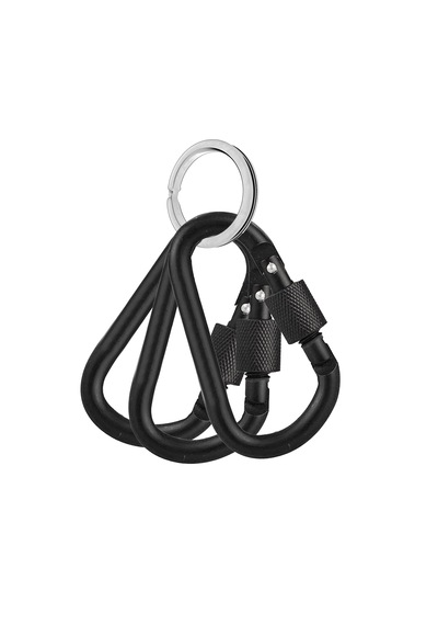 Microcase Vidalı Kilitli Karabina Askı 5.5 Cm - Çok Amaçlı D Tipi Kamp Anahtarlık Çanta Kampçılık Ekipman Sabitleme Kancası Siyah 3 Adet - Al5886