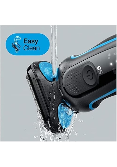 Braun Series 5s Erkek Tıraş Makinesi, 3 Esnek Bıçağa Sahip Elektrikli Tıraş Makinesi, Hassas Düzeltici, 3 Günlük Sakal Düzeltici, 50 Dakika Çalışma Süresi, Easyclick Ataşmanları, Islak Ve Kuru, B1820s, Mavi
