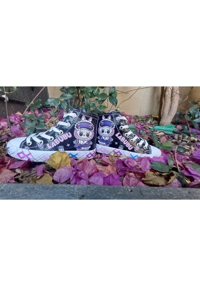 Scarpe Magiche Labubu Sneaker Kız Çocuk Ayakkabı 31-35 Numara Arası Işıksızdır Siyah