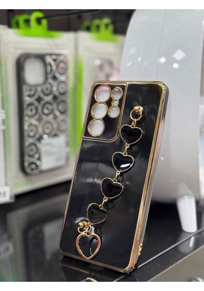 Samsung S21 Ultra Uyumlu Kılıf Kamera Korumalı Parlakkalpli Bileklik Toka Tutacak.