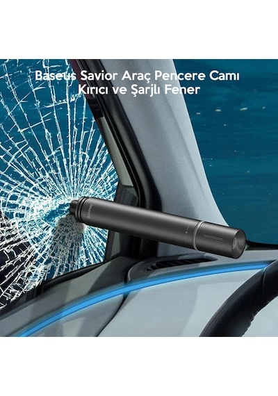 Baseus Savior Araç Pencere Camı Kırıcı Ve Şarjlı Fener/emergency Light- 5775