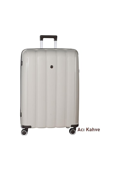 Mçs Bavul Büyük Ve Orta 2li Set Kırılmaz Silikon Valiz V305 Kemik/acı Kahve Bej