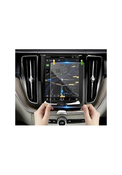 Volvo S90 Uyumlu 9 İnç Araç Ekran Koruyucu Multimedya Navigasyon Nano 9h Kırılmaz Şeffaf