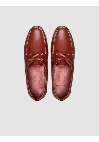 Cabani Miravia Bordo Hakiki Deri Bağcıklı Loafer Ayakkabı Kahverengi