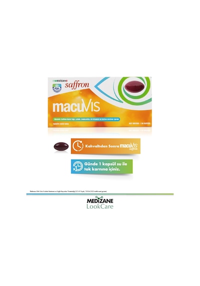 Medizane LookCare MacuVIS Saffron Gıda Takviyesi 30 Kapsül
