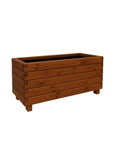 Ahşap Çiçeklik 100x30x40 Cm Emprenyeli Dış Mekan Saksısı