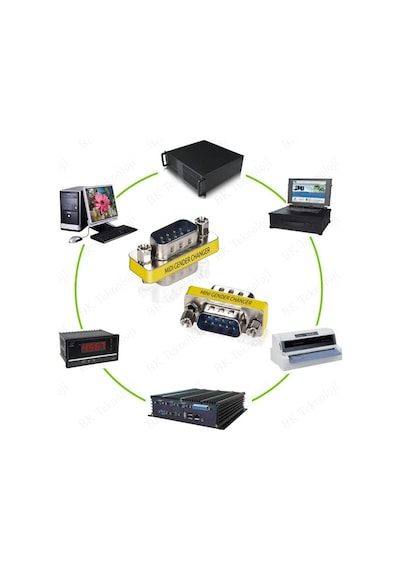 BK Teknoloji 9 Pin Rs-232 Db9 Erkek-Erkek Cinsiyet Değiştirici Bağlayıcı Adapt