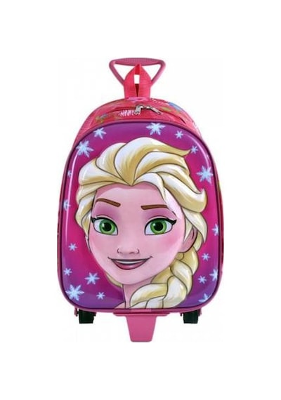 Çekçekli Elsa Kabartmalı Anasınıfı Çantası - Pembe Kreş Çantası + N11.34678