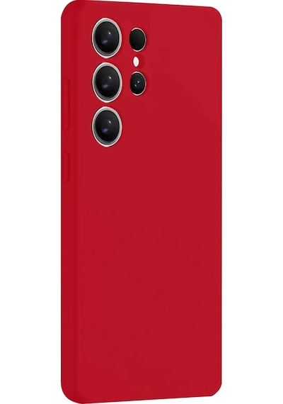 Newface Samsung Galaxy S25 Ultra Kılıf Nano İçi Kadife Silikon - Kırmızı