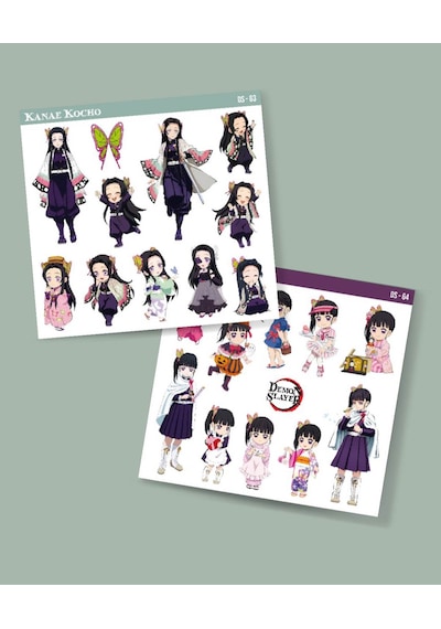 Kanae Kocho-kanao Tsuyuri-demon Slayer-parlak Kağıt -2li Sticker Set Süsleme Beyaz