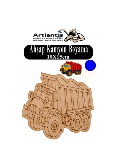 Ahşap Boyama Araçlar 1 Adet 10x15cm Taşıtlar Boyama Figürü Etkinlik Çoçuk Gelişim Motor Beceri Kreş Anasınıfı Mavi