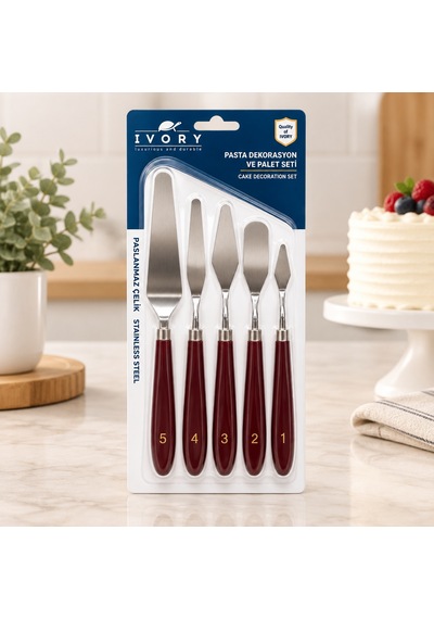 5 Parça Pasta Spatulası Krem