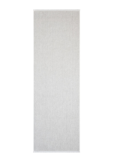 Mariesse Home Naturel Bukleli Yumuşak Dokulu Beyaz Gri Iskandinav Koridor Kesme Yolluk Dokuma Halı