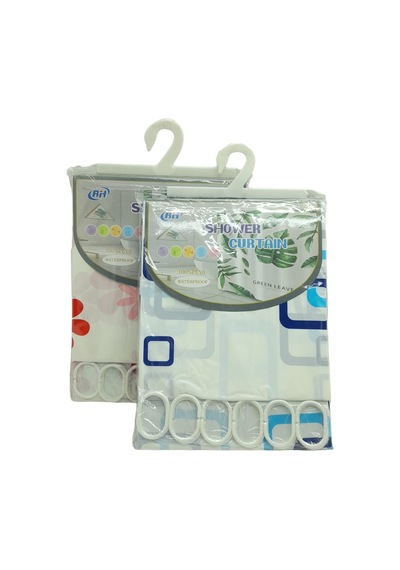 Çif Kanat Pvc Banyo Perdesi 2 Parça X 90x180cm - 12 Halkalı 5399 Çok Renkli