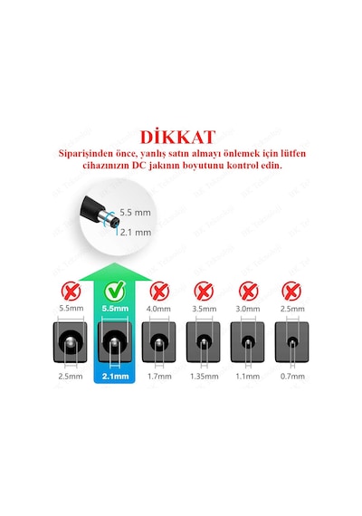 Açma Kapama Anahtarlı Dc 5.5x2.1 Mm Dişi-erkek Güç Kablosu