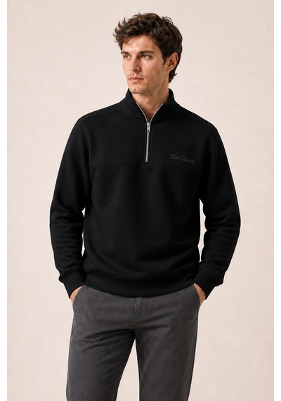 Redline Krivs Bisiklet Yaka Regular Fit Kışlık Sweatshirt Siyah