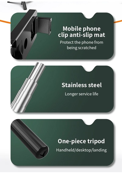 K9 Masaüstü Tripod Işıklı Kumandalı Selfie-youtuber Tripod 170 Cm