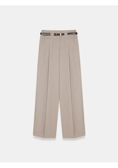 Dilvin 72803 Kemerli Pileli Pantolon-bej
