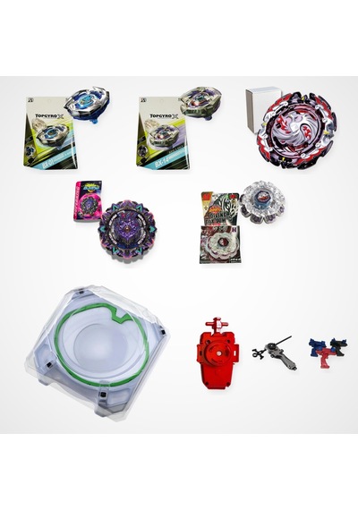 Beyblade Karışık Seri Set 5 Beyblade 3 Fırlatıcı 1 Arena - Bx-01, Bx-14, B-131, B-169, Bb116e
