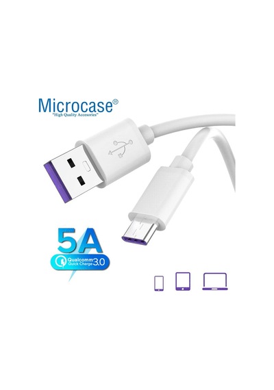 Type-c 5a Hızlı Şarj Ve Data Usb Kısa Kablo - 25 Cm Beyaz Al2712 Standart