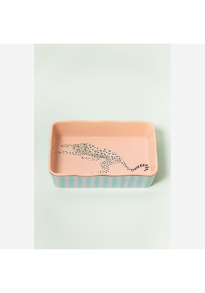 Pembe Porselen Fırın Kabı 26x18x6 Cm