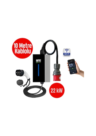 SGSTEC Home 22 KW 10Metre Kablolu Elektrikli Araç Şarj Cihazı