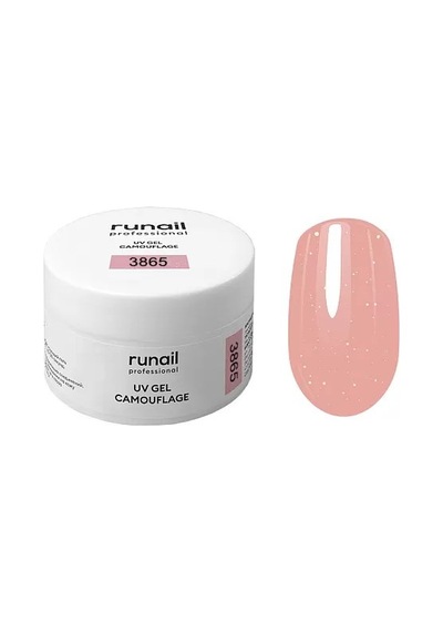 Runail Professional Protez Tırnak Jeli Uv Builder Gel Parıltılı Koyu Nude Pembe 30gr. 3865