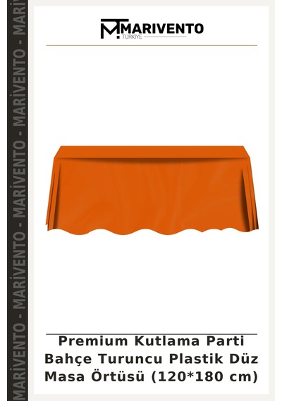 Premium Kutlama Parti Bahçe Turuncu Plastik Düz Masa Örtüsü 120 180 Cm