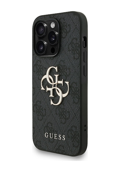 Apple Uyumlu iPhone 13 Pro Max Kılıf Guess Lisanslı Bilek Askı İpli Metal 4g Ve Yazı Logolu Kapak Siyah