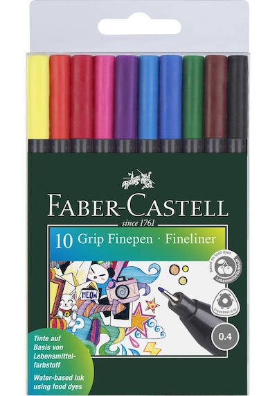Faber Castell Grip Finepen 0.4 Fineliner 10 Lu