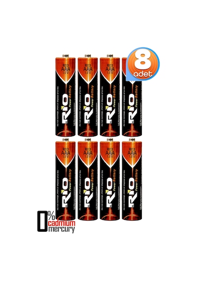 Rio 8li Aaa R03 İnce Kalem Pil Kumanda Pili Çinko Karbon Pil Zn-c 1.5v