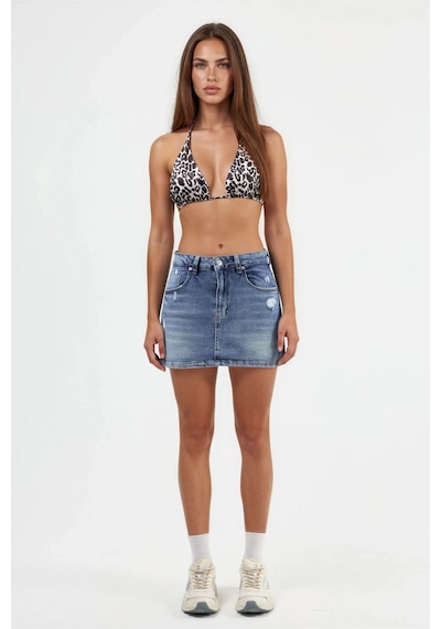 Hiccup Denim Şort Etek Açık Mavi Denim