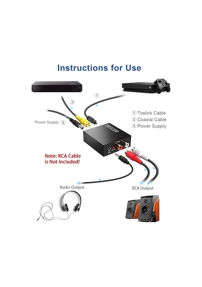 Dijital Analog Ses Dönüştürücü,toslink, Optik Çıkış To Rca Çevirme Dac Dijital Spdıf Koaksiyel Optik Dönüştürme L/r Rca, Toslink Optik Ses Adaptörü İçin Ps4 Hd Dvd Ev Sinema Sistemleri Dijital Analog Ses Dönüştürücü,toslink, Optik Çıkış To Rca Çevirme Dac Dijital Spdıf Koaksiyel Optik Dönüştürme L/r Rca, Toslink Optik Ses Adaptörü İçin Ps4 Hd Dvd Ev Sinema Sistemleri