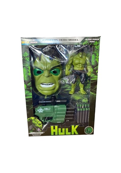 Kutulu Spiderman Maskeli Mermi Fırlatıcılı Fiğür Set Hulk