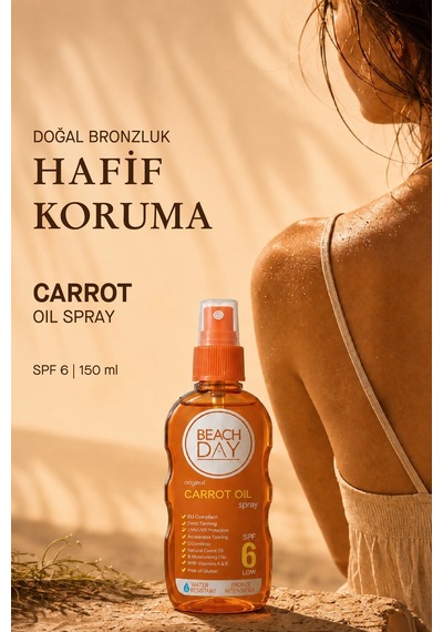 Beach Day Havuç Yağı Özlü SPF 6 Bronzlaştırıcı Sprey 150 ML