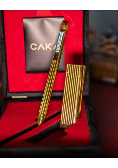 Caka Zen Altın Çizgi Kalem Çakmak Seti Sarı
