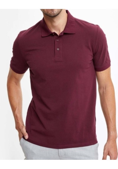 Nacar Store Erkek Bordo Basic Polo Yaka T-shirt