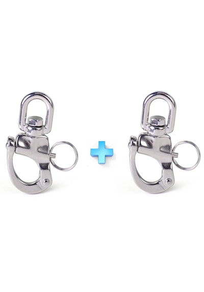2'li Fırdöndülü Mandar Kilidi. 12mm. Snap Shackle. 304 Krom
