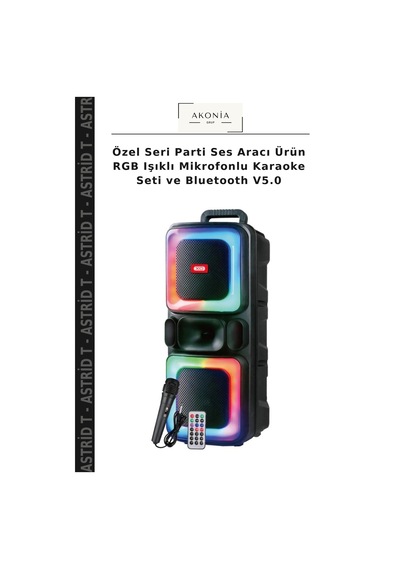 Özel Seri Parti Ses Aracı Ürün Rgb Işıklı Mikrofonlu Karaoke Seti Ve Bluetooth V5.0