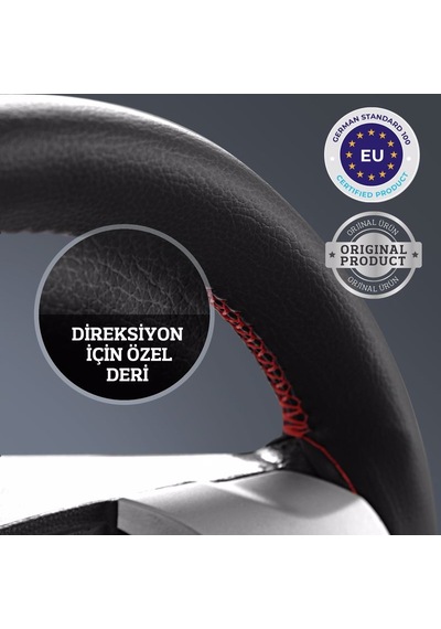 Renault Megane 1 1995-2002 Uyumlu Deri Direksiyon Kılıfı, Dikmeli Siyah Dikişli
