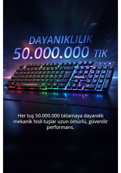 2345 Usb Kablolu 7 Renk Led Işıklı Gaming Q Klavye