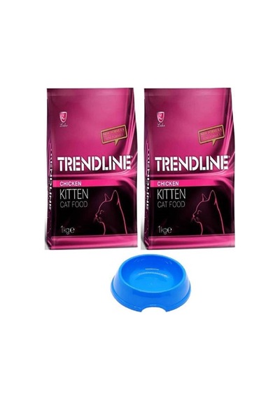 Trendline Tavuklu Yavru Kedi Maması 2 x 1 KG + Küçük Mama Kabı