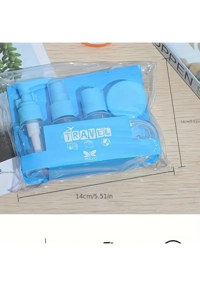9 Parça Çok Amaçlı Seyahat Tipi Krem Kutu Şişe Spatula Seti Mıt1108 Tek Renk