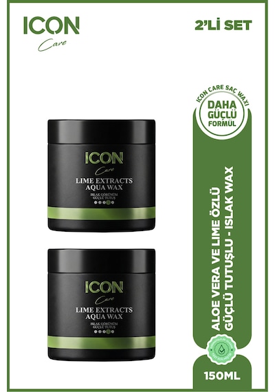 Iconcare Aloe Vera Aqua Wax Maximum Tutuş Parlak Görünüm Saç Waxı 2'li Set 150 Ml