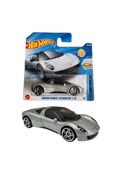 Hot Wheels Gordon Murray Automotive T.33 - Factory Fresh Gümüş 1/64 Diecast Model Araba Çok Renkli