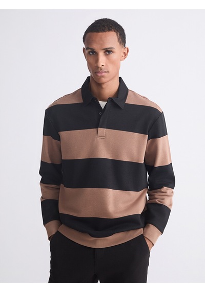Lcw Vision Siyah Polo Yaka Erkek Sweatshirt