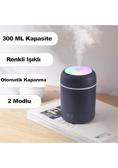Robeve 300 Ml Ultrasonik Hava Nemlendirici Işıklı Buhar Makinesi Ve Aroma Difüzörü H2o Nemlendirici