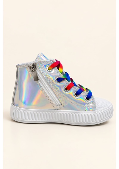 Nese Shoes Manifest, Unicorn Baskılı Kız Çocuk Işıklı Sneaker.spor Ayakkabı Gri